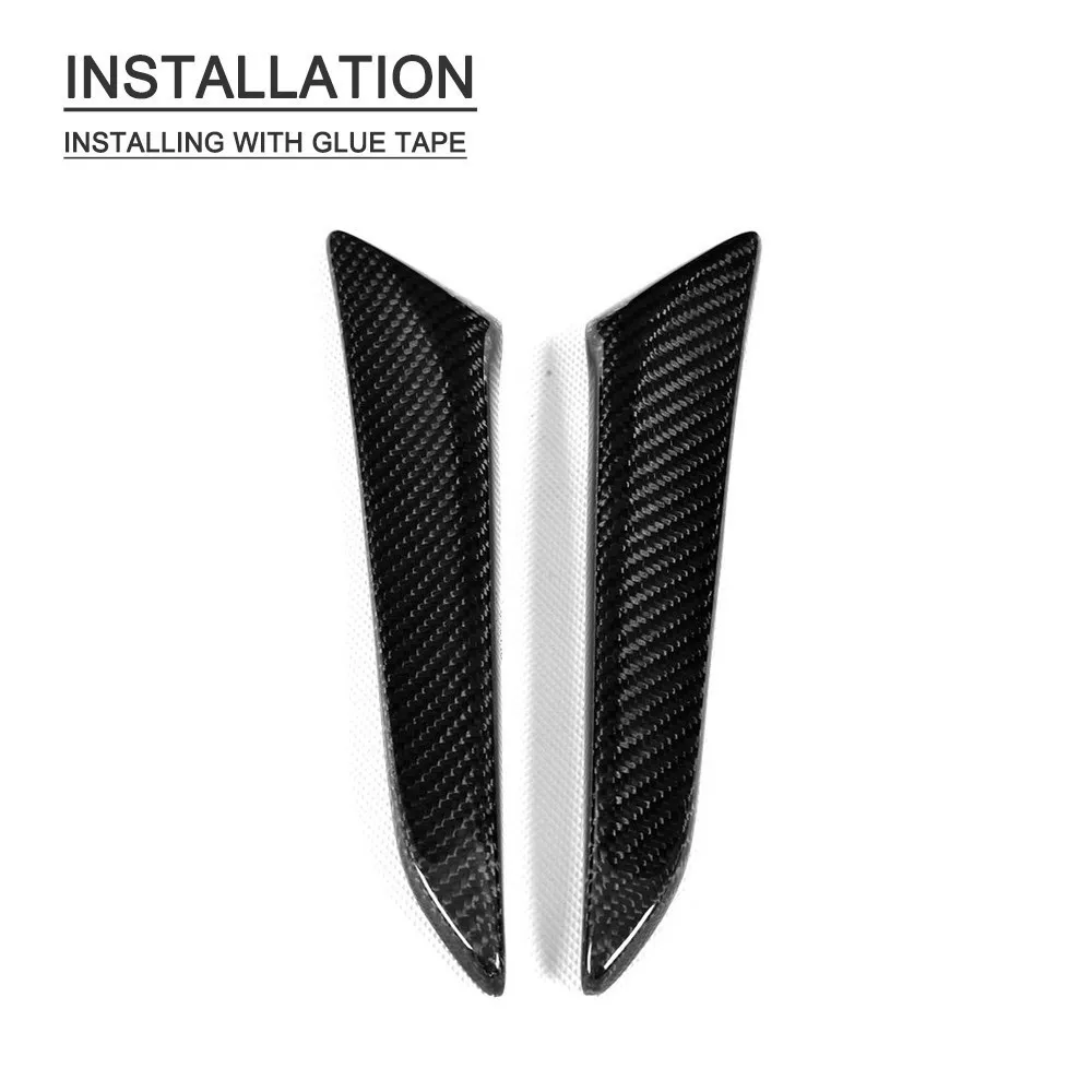 Carbon Fiber Rear Bumper Vents Decoration Trims Fins for Honda for Civic Type R Hatchback 5-Door 2015 2016