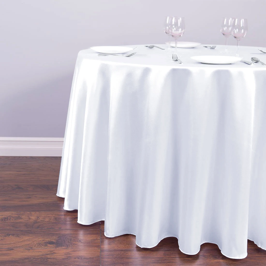 145cm Round Satin Tablecloths Overlay Cover Bright Smooth Fabric Table Cloth for Wedding Party Restaurant Decorations