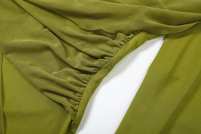 Vestido de fiesta largo ajustado con volantes y capas de malla para mujer, vestido de noche ajustado elegante con cuello redondo y un hombro, vestido largo para banquete