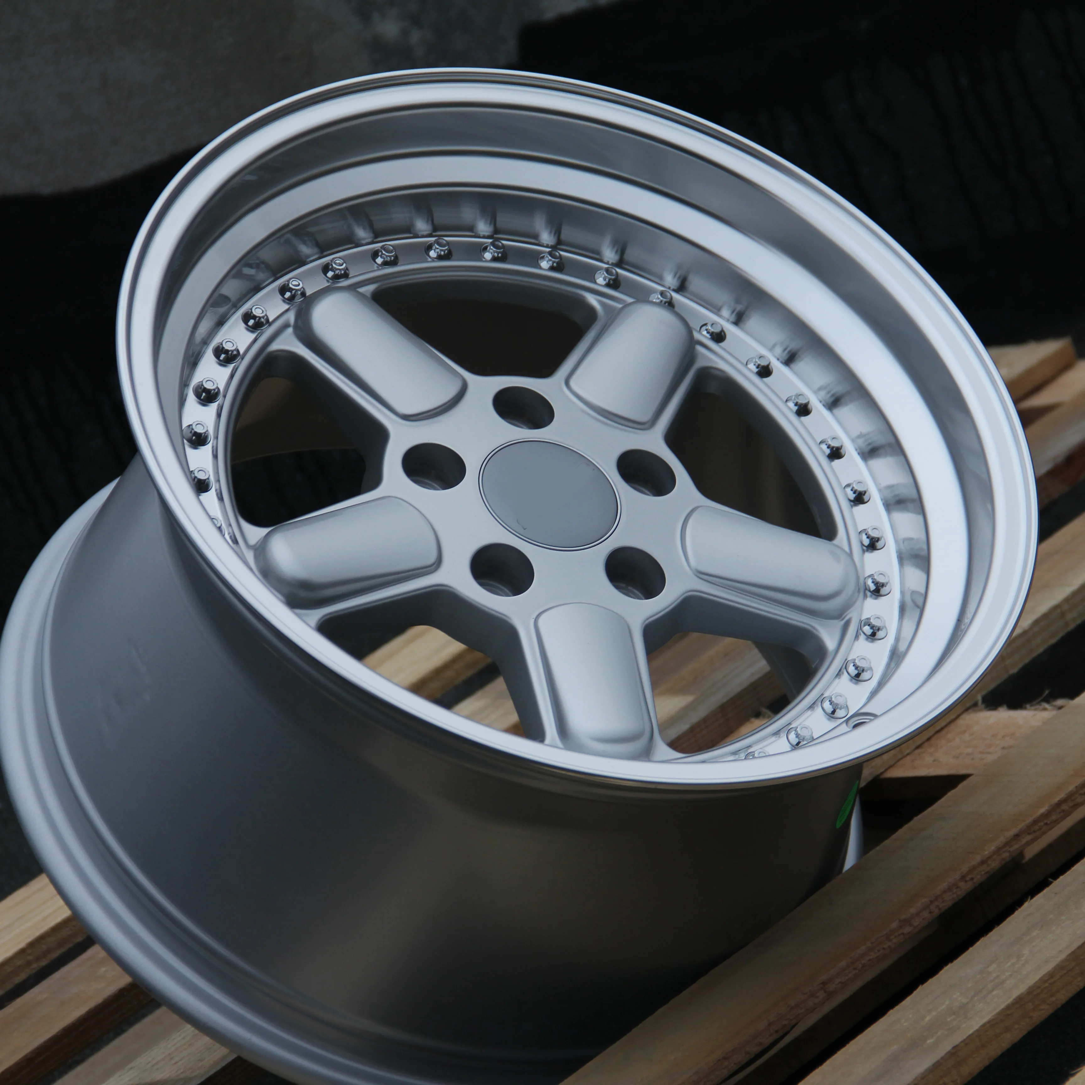 15 16 Inch 7 Spoke 4X100 ET35 ET38 CB73.1 Silver Alloy Wheels
