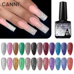 Canni Reflective Glitter Gel Venalisa Sparkle Disco Gel Full Coverage Soak Off UV LED Super Bright Semi Permanent Gel Varnish