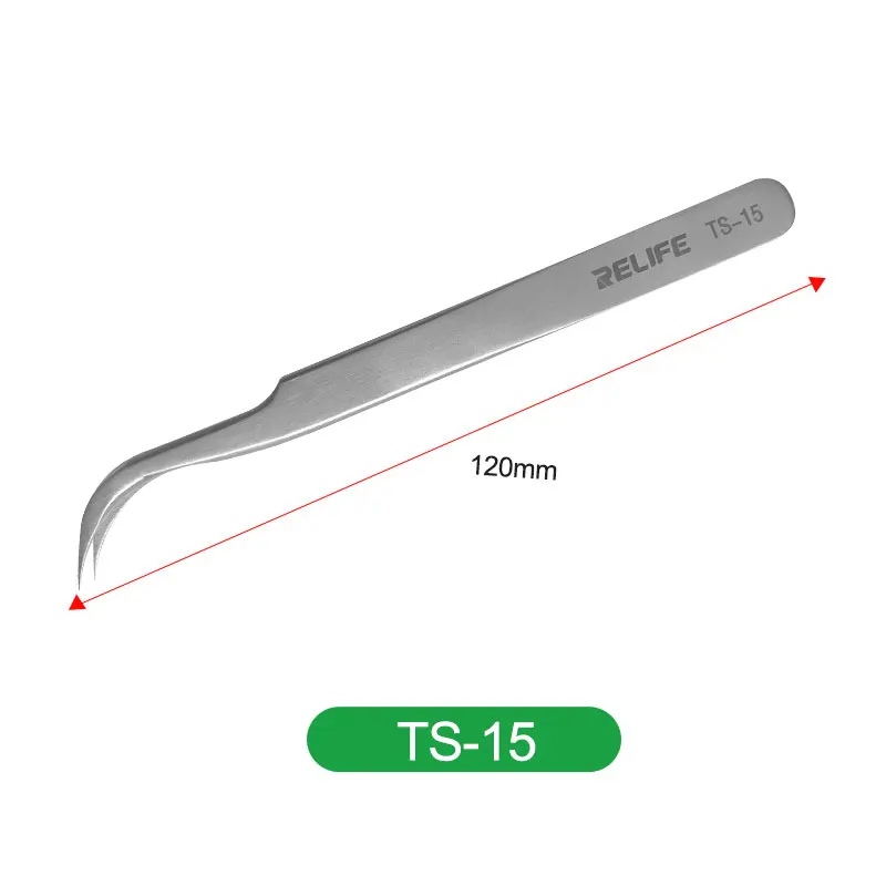 RELIFE TS-11 TS-15 Wartungspinzette mit hoher Härte, antistatisch, gerade, gebogen, für Telefon, CPU, IC, Reparaturklammern, Handwerkzeug – Detail 10