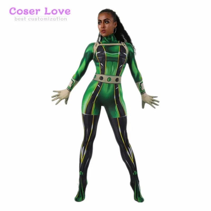 

CyAcademia Miruko Uraraka Ochako Asui Tsuyu Nejire Hado Ashido Cosplay Costume Halloween Spandex Zentai Bodysuit Jumpsuit