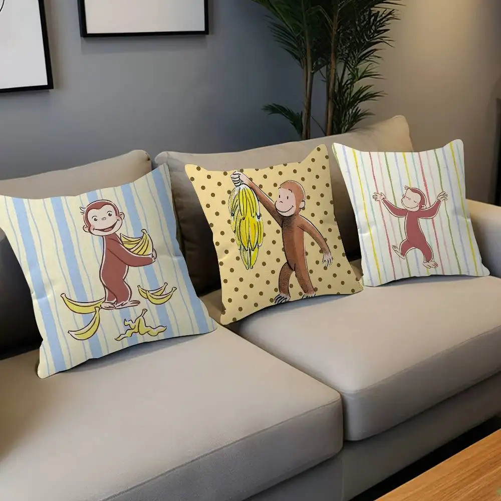 MONKEY CARTOON C-Curious GeorgeS Pillow Gifts Home Office Furnishings Bedroom Sofa Car Cushion Cover Case 45x45cm