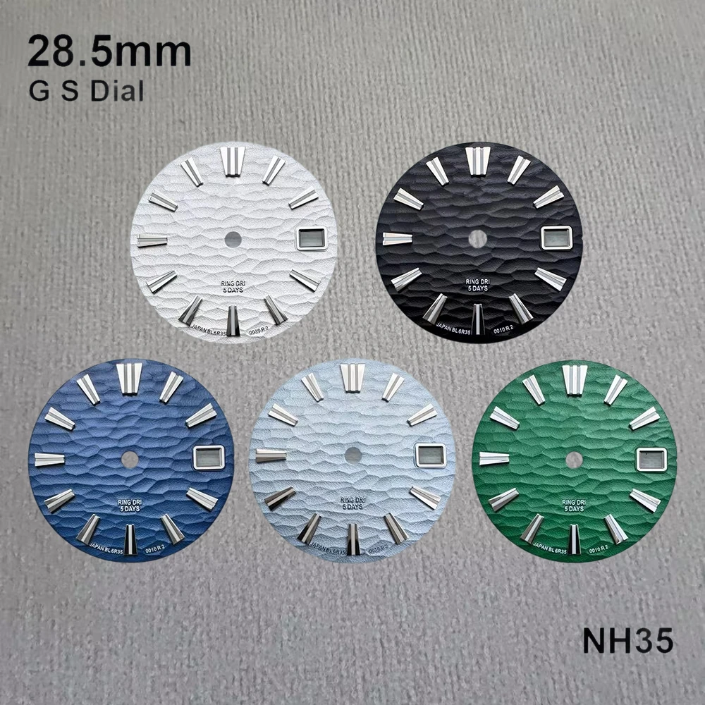 28.5mm Grand S Dial Suitable Fit NH35/NH36/4R/7S Japan Movement Green Lumens Wave High Quality Watch Accessories