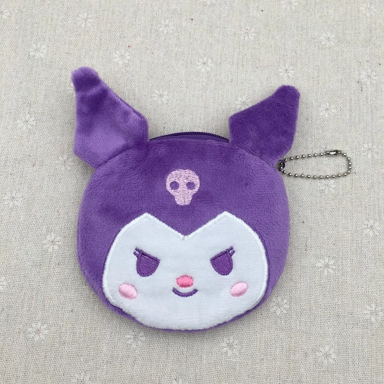 Simpatico portafoglio in peluche Sanrio Hello Kitty Kuromi portamonete Anime Figure Stitch Bag accessori portachiavi giocattoli per bambini regalo per ragazze Kawaii