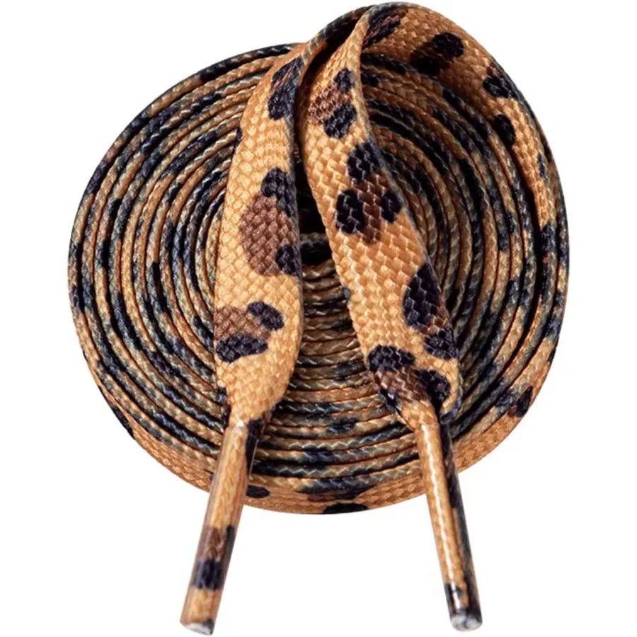 رقيقة شقة ليوبارد البقرة طباعة التمويه أربطة الأحذية Shoestring 1 P 47 Ih