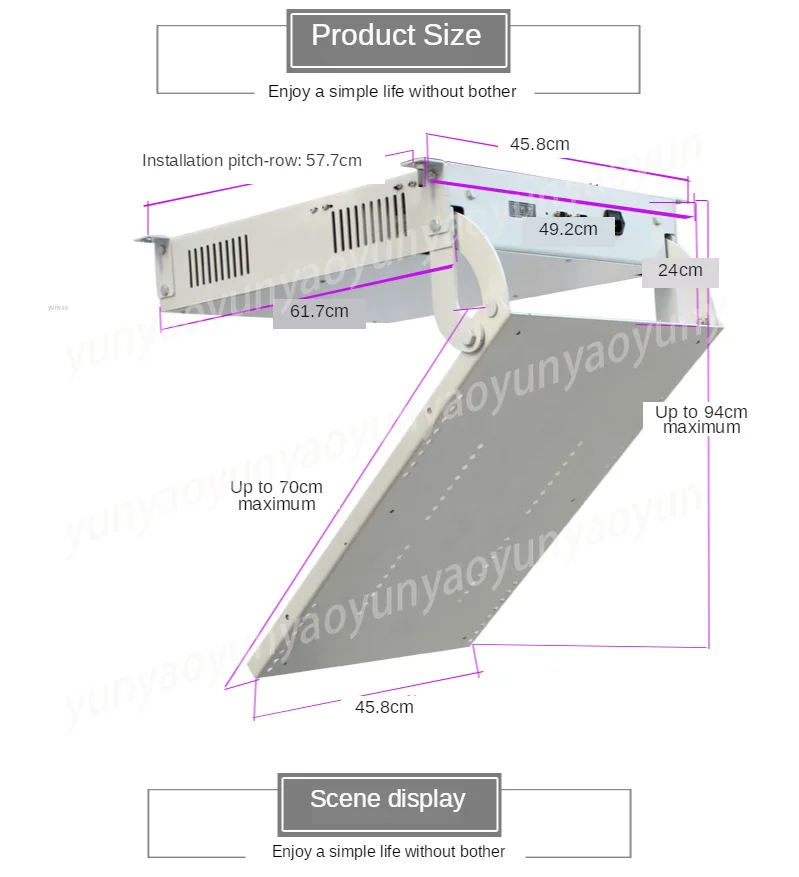 Automatic Inward Flip Ceiling TV Mount Remote Motorized Rotating Hanger Compatible with 26-84 Inch LCD Screen view 6