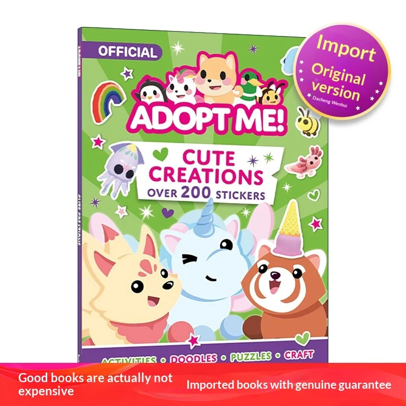 

Официальная книга с наклейками Adopt Me Cute Creations, книга для занятий домашними животными, детская забавная коллекция наклеек с животными