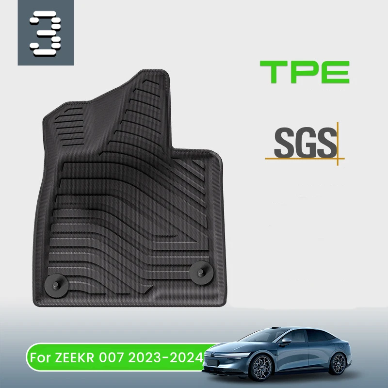 Car Trunk Mat TPE Car Floor Mats forFor ZEEKR 007 2023-2024 All Weather Rear Trunk Pad Cargo Liner Seat Back Anti Dirty Pads