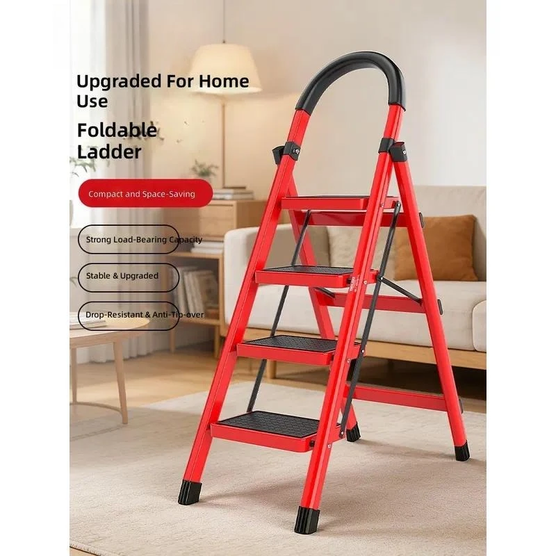 for Household Folding Ladder Multifunctional Retractable Indoor Herringbone Small Portable Four Step