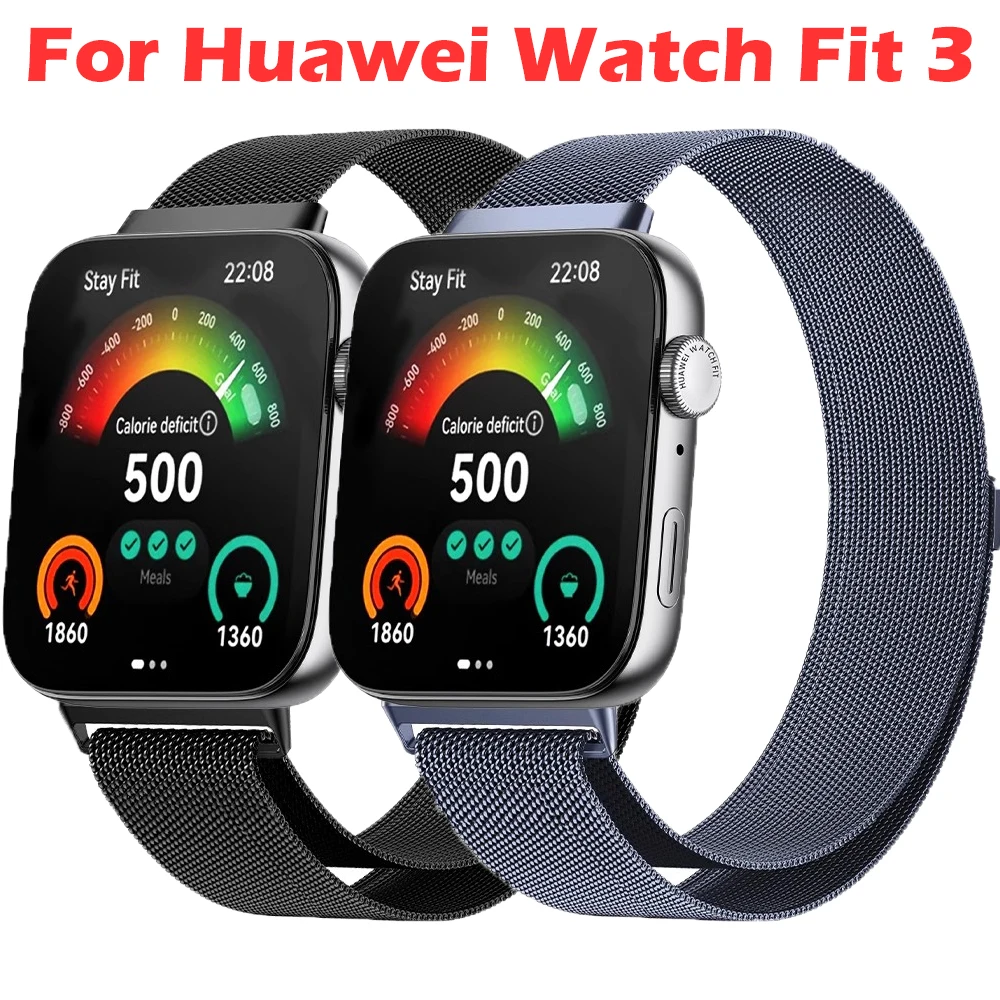 

For Huawei Fit 3 Milanese Loop Strap Slim Magnetic Bracelet Band For Huawei Watch Fit 3 Watchband Correa Replaceable Accessories