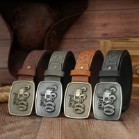 Three-dimensional steam car buckle, personalized and versatile leaf branch PU embossed belt