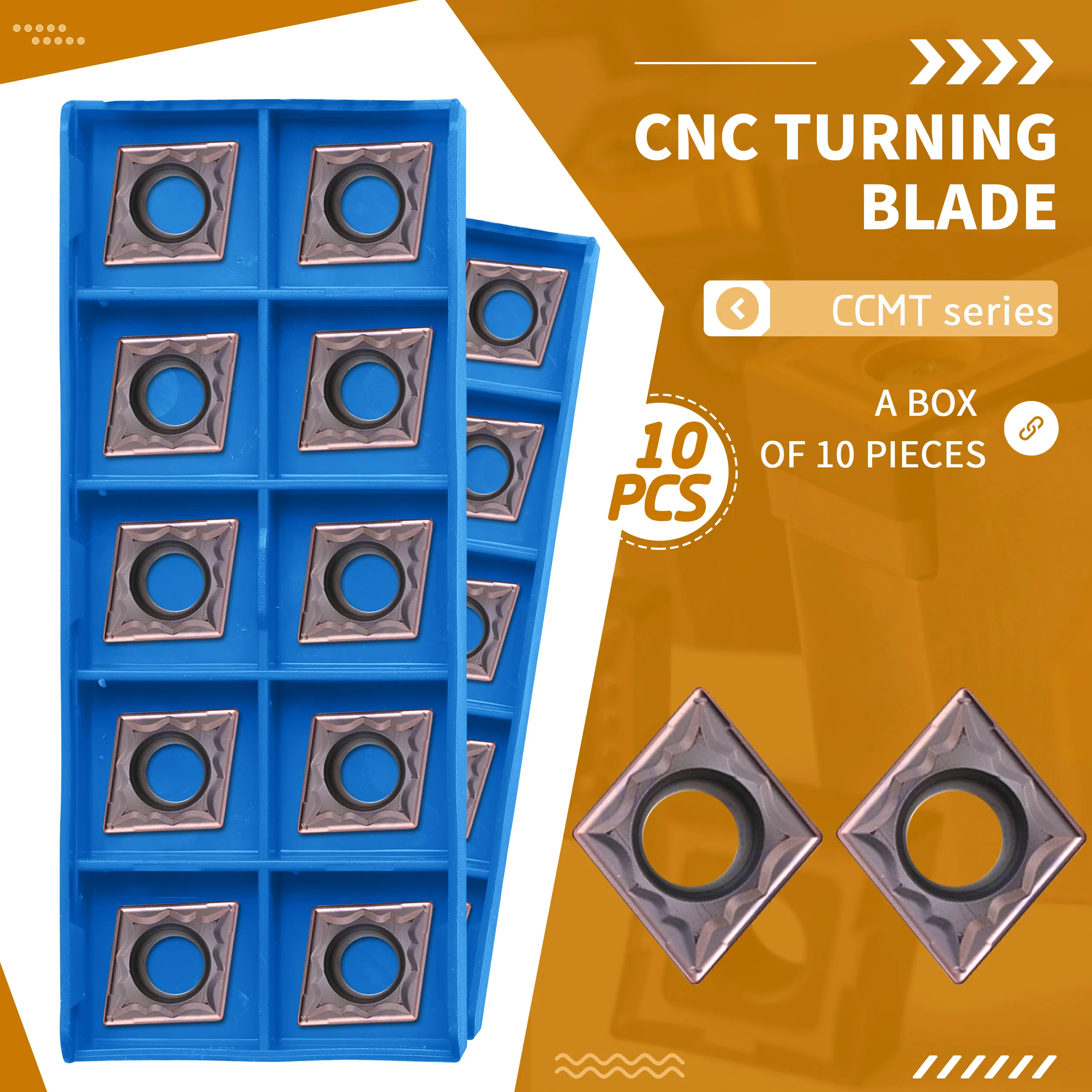 10Pcs CCMT09T304-HMP PC9030 CCMT09T308 Machine Turning CNC Lathe Tools Carbide Insert For Stainless Steel Processing High Finish