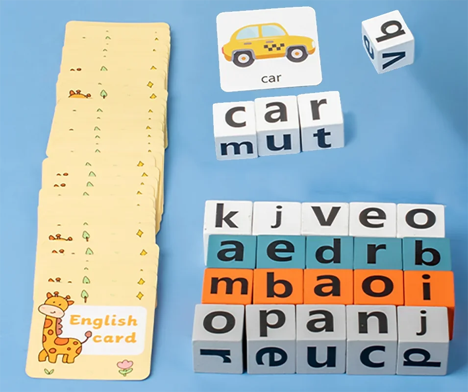 3D 나무 공간 사고 상상력 논리 게임 철자 단어 어린이 수학 교육 장난감 보드 어린이를위한 선물 DIY