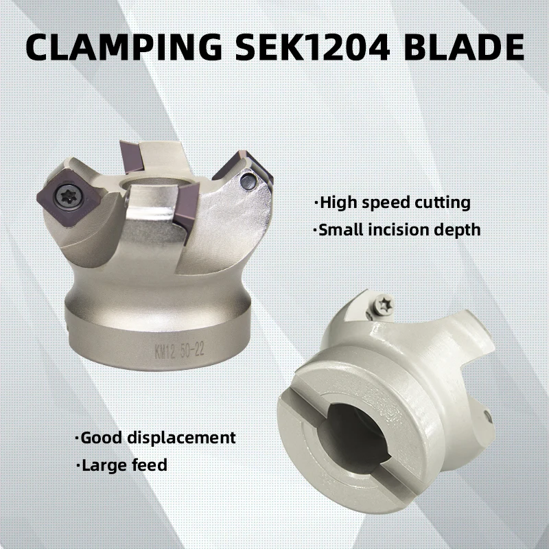 Imagem -02 - Cnc Face Milling Cutter Head Km1250 63 80 100 mm 45 Graus Adaptador de Corte Carbide Insert Sekt1204 Cnc Lathe Machine