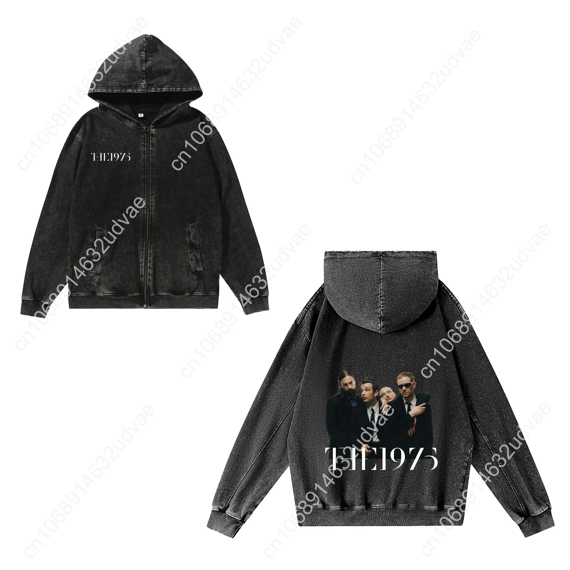 La felpa con cerniera del 1975 Uomo Donna Adolescente Felpe con cappuccio retrò Pullover vintage Felpa con tasca con zip intera Top