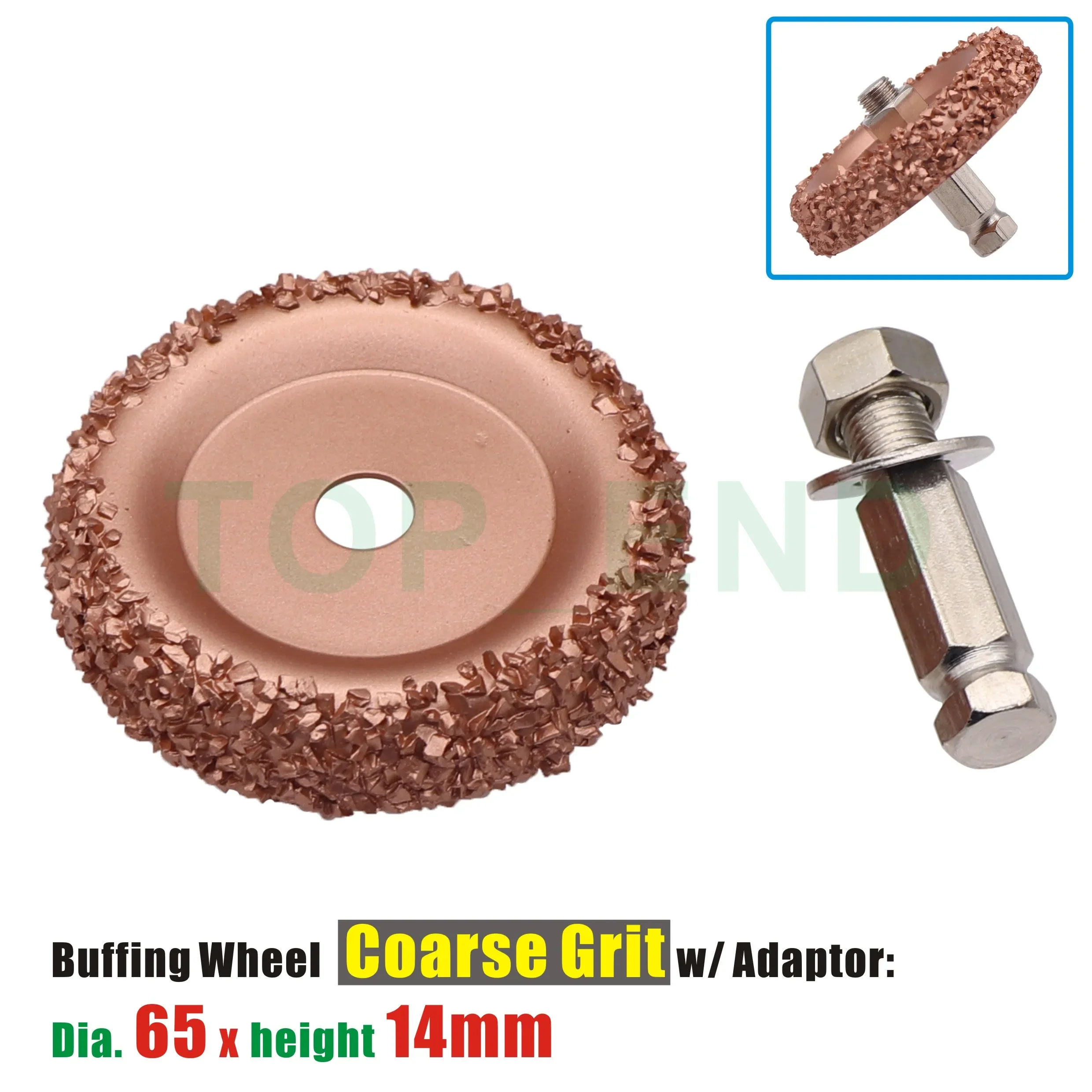 1pc Coarse Grit Buffing Wheel Tungsten Carbide Rasp Round Faced / Tapered Cone / Pencil Rasp with Arbor Adaptor Wheel Grind Rasp