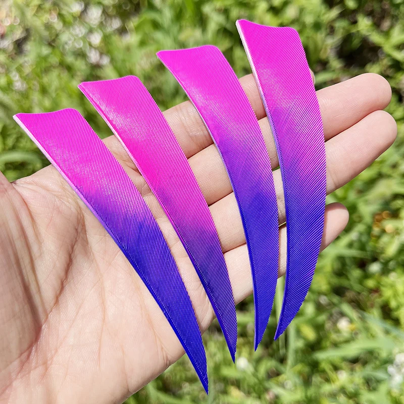 

50Pcs /Lot Righ Wing 4Inch Shield Cut Arrow Fletching Turkey Feather Archery Fletches Hunting Shooting --Gradient Colors