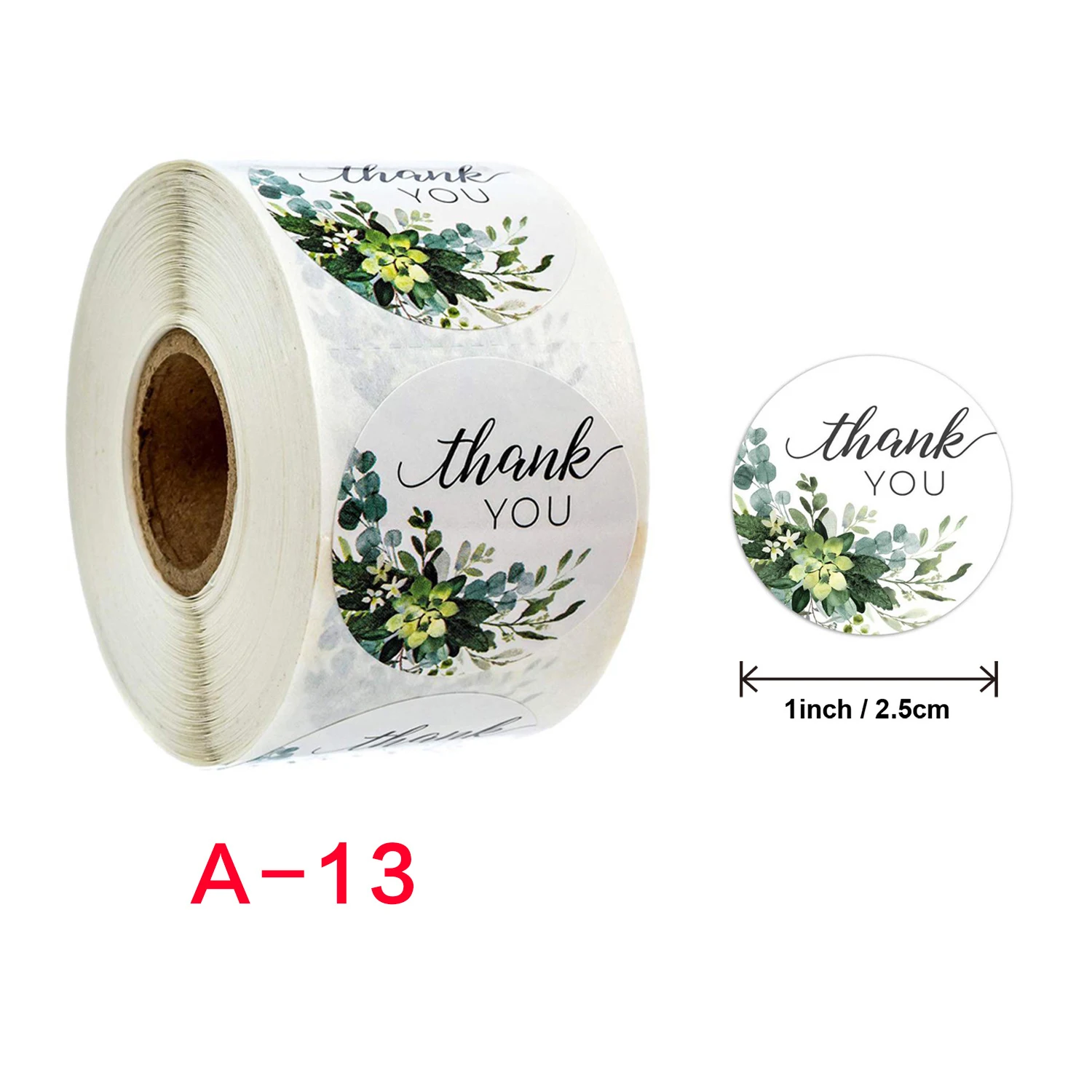 100-500 Pcs 1Inch Gift Sealing Thank You Stickers Plant Flowers Design Festival Birthday Party Wedding Decorations Labels