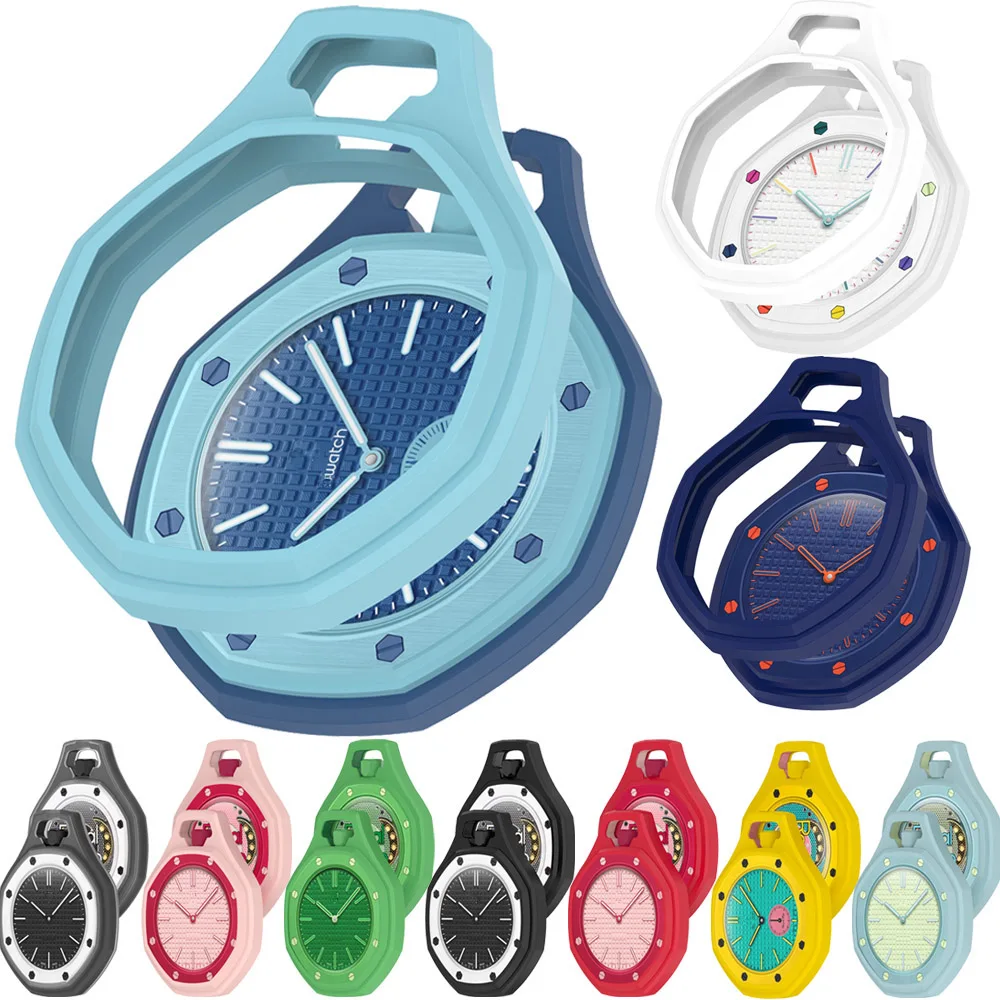 BEAHU Silicone Protective Case For Swatch x AP Royal Pop Watchband Cases Cover Protector Shell Bumper Frame Accessories