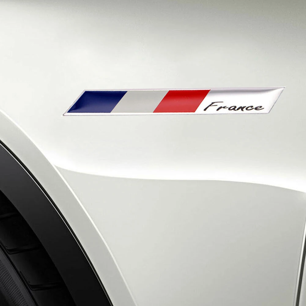 1 قطعة الألومنيوم الفرنسي فرنسا العلم شعار شارة سيارة ملصق الشارات سيارة التصميم لاصقة تزيين للجسم كله #3