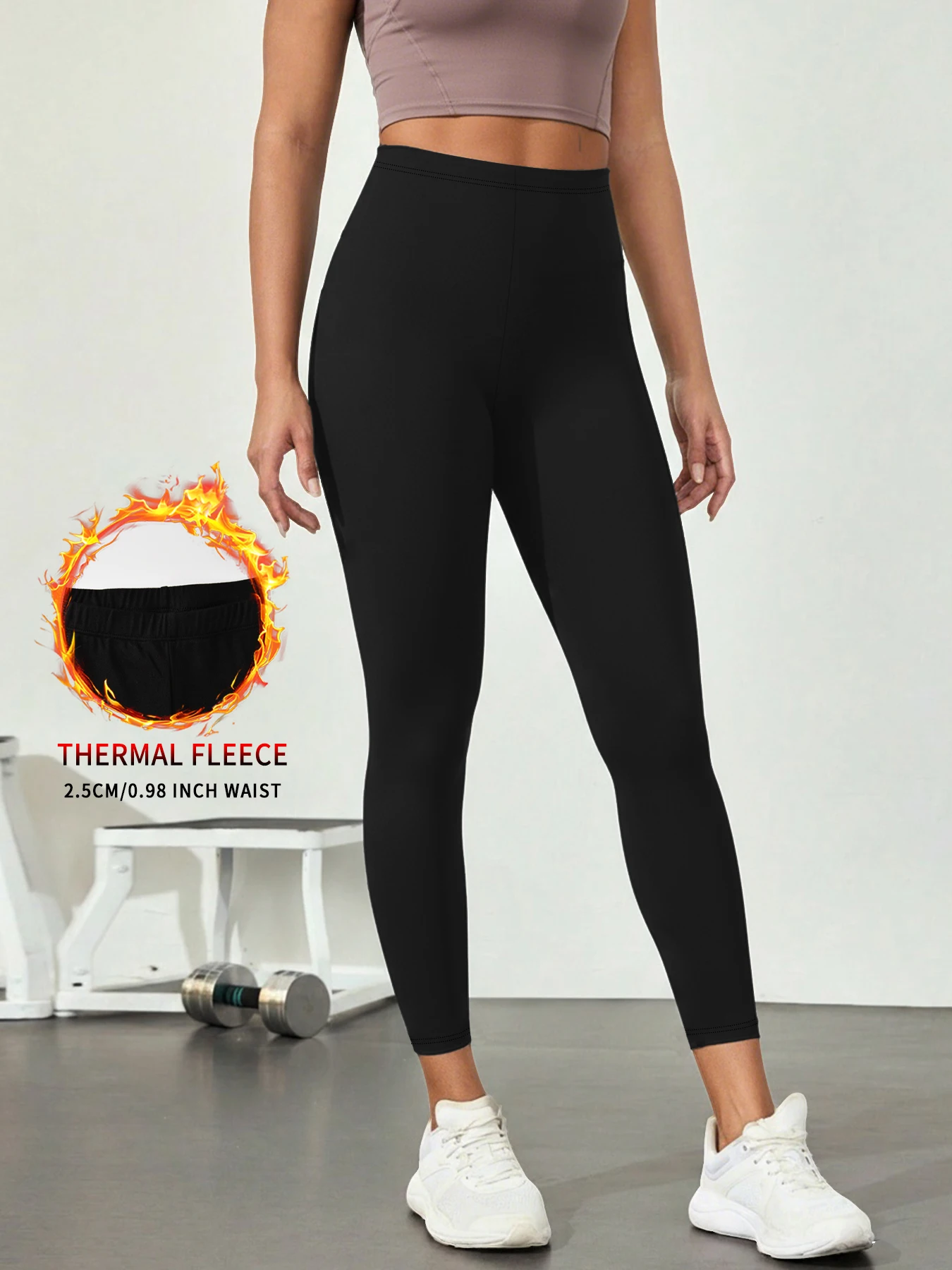 Thermal running leggings with fleece interior for women. Low Rise design provides warmth and comfort for winter and workouts