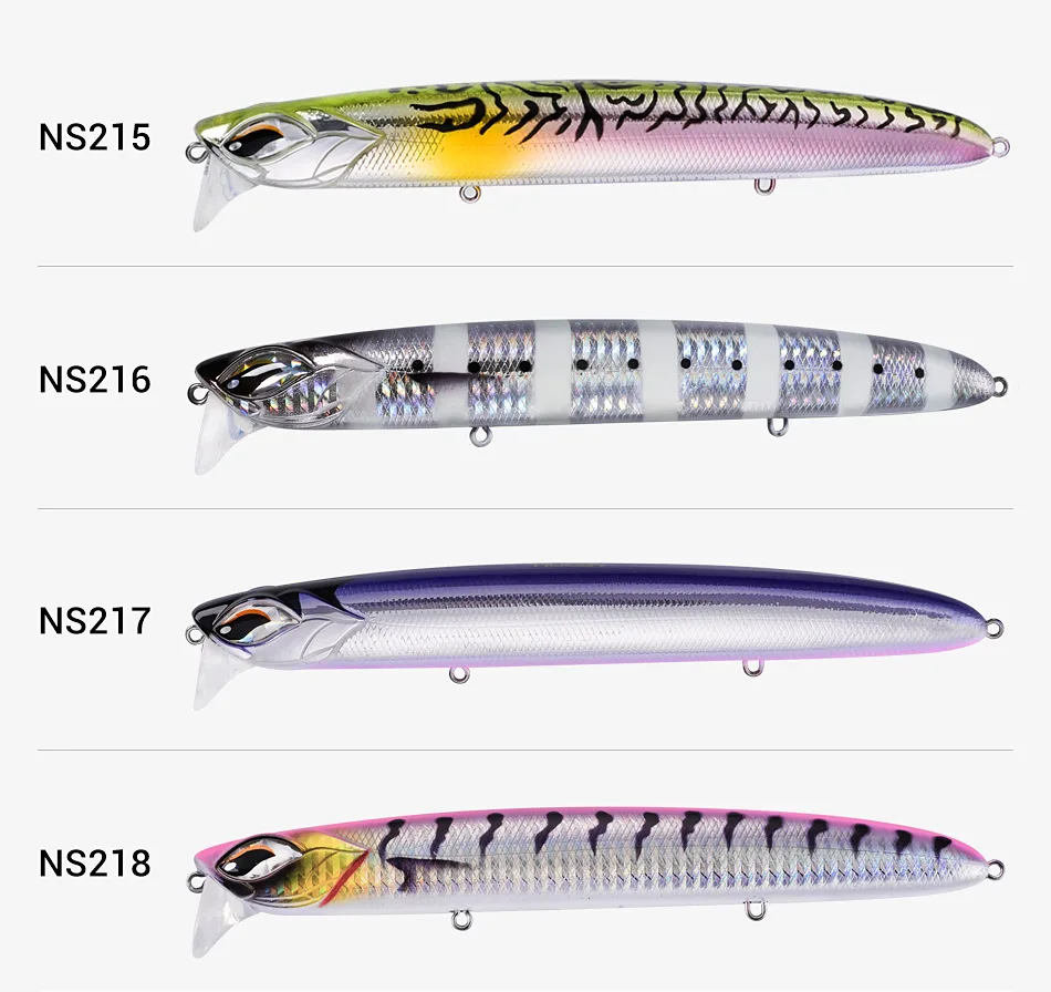 Noeby Flat Diving Minnow 177mm 44,5g schwimmend 0-30cm Jerkbait Oberflächen schicht Angel köder Kunst fischen Hart köder – Detail 8