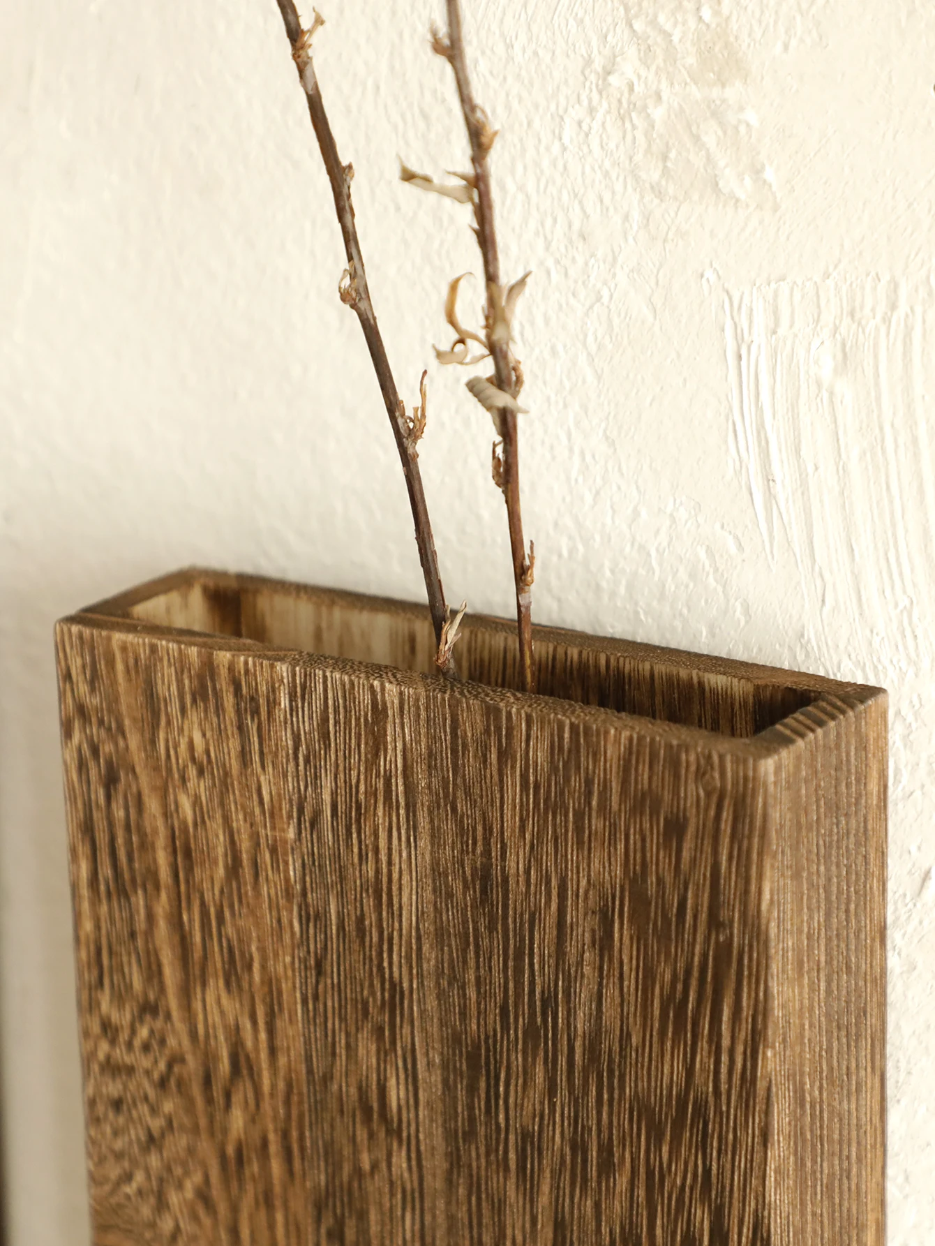 Charcoal Wooden Wall Mounted Planter for Dried Flowers and Plants Boho Room Decoration Aesthetic Wall Decor Home Decoration