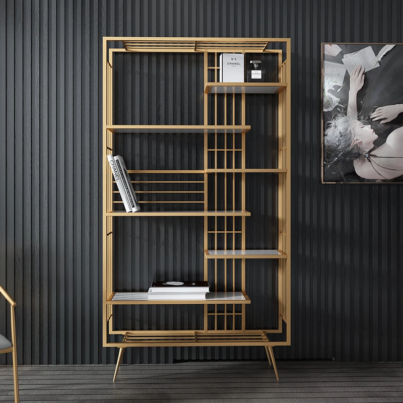 

Nordic office bookshelf iron shelf landing living room partition shelf simple modern bookcase decoration display shelf