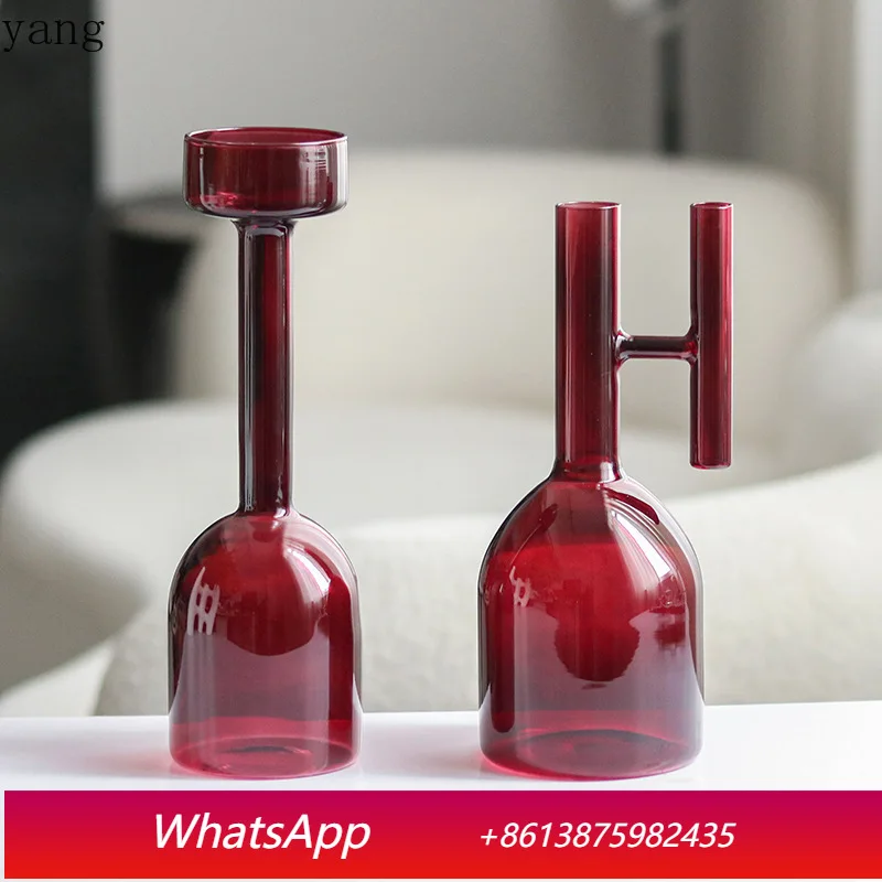 

CX creative glass flower arrangement vase flower device candlestick ornament living room coffee table entrance decoration