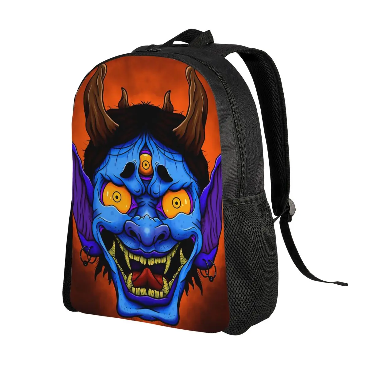 Oni Demon Gaiter Japanese Samurai Ronin Face Backpack Daypack Large Capacity Children BookBag School Bag Shoulder Bags Men Women