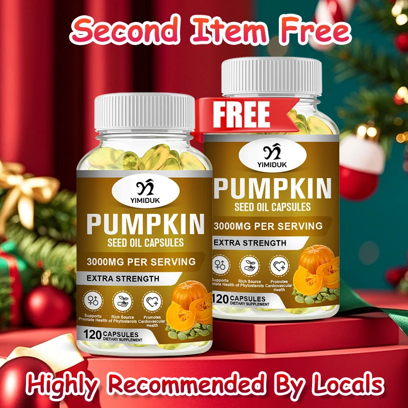 

Pure Pumpkin Seed Oil 3000 mg Supplement, for Heart Health, Cholesterol Support & Antioxidant Benefits, Overall Vitality, Vegan