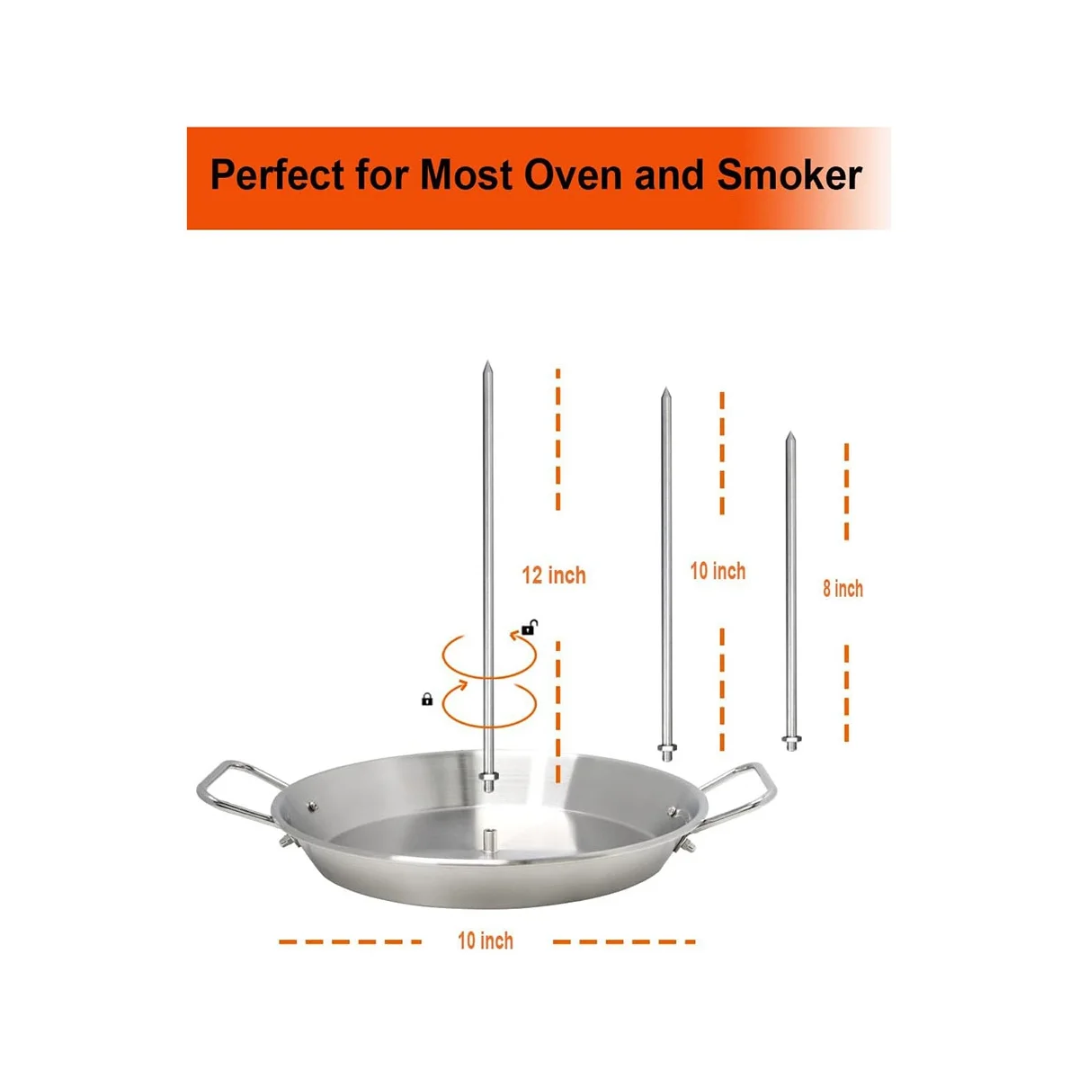 Brocheta Vertical para Grill-Al Pastor Brocheta Soporte Vertical Brasileño para Tacos Al Pastor, Shawarma, Kebabs,