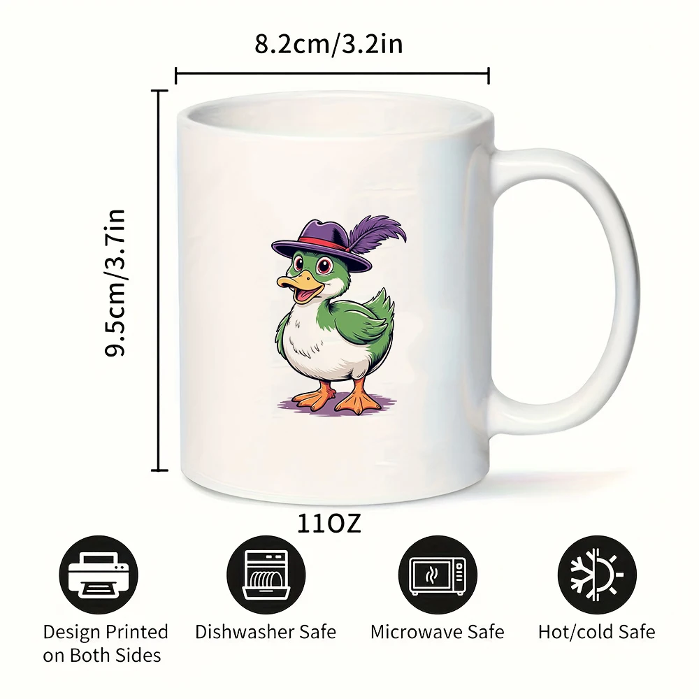 Tasse de dessin animé de canard mignon 11oz, tasse de boisson froide et chaude pour enfants, cadeau de noël, tasse de bureau familial