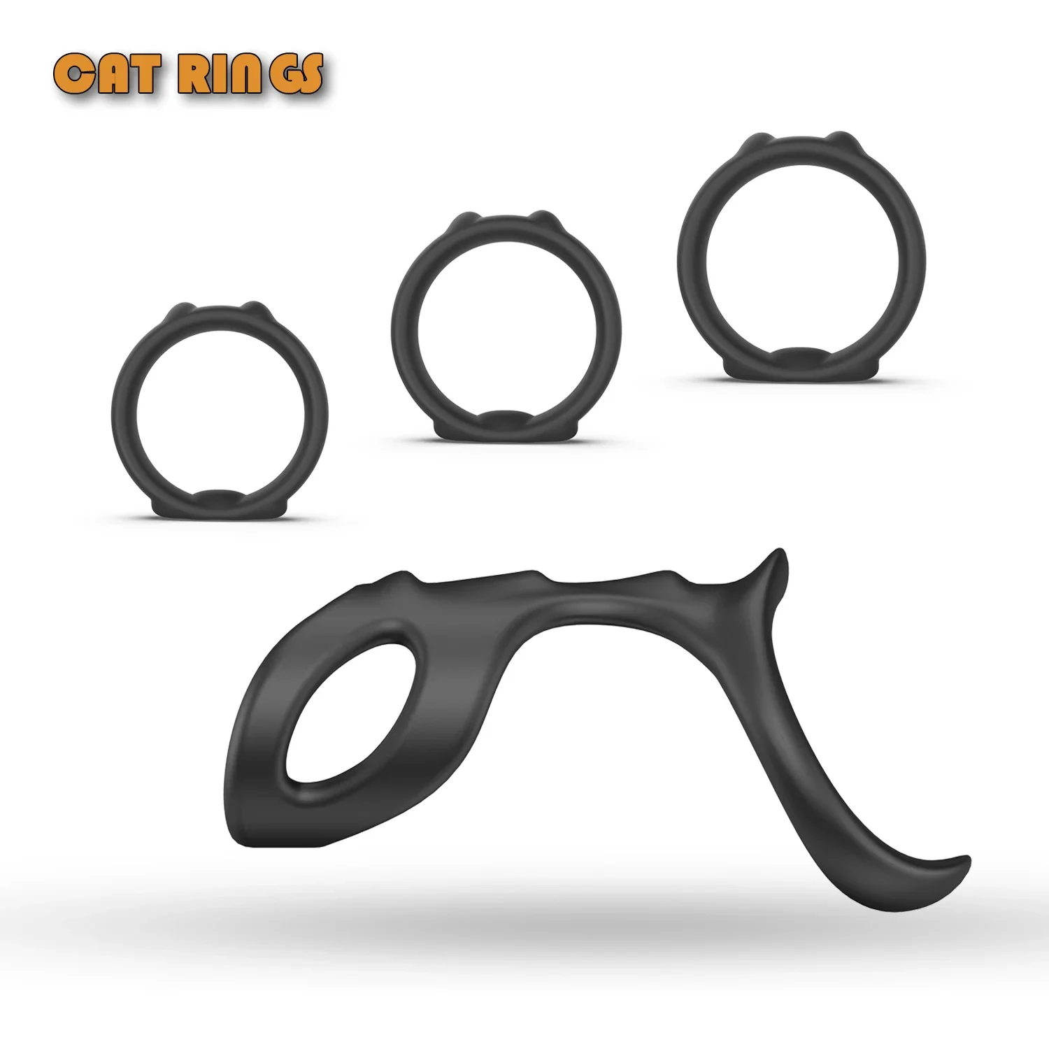 4PCS/Set Cock Penis Cat Foreskin Corrector Penis Rings Silicone G-spot Clitoris Stimulate Delay Ejaculation Sex Toys for Men