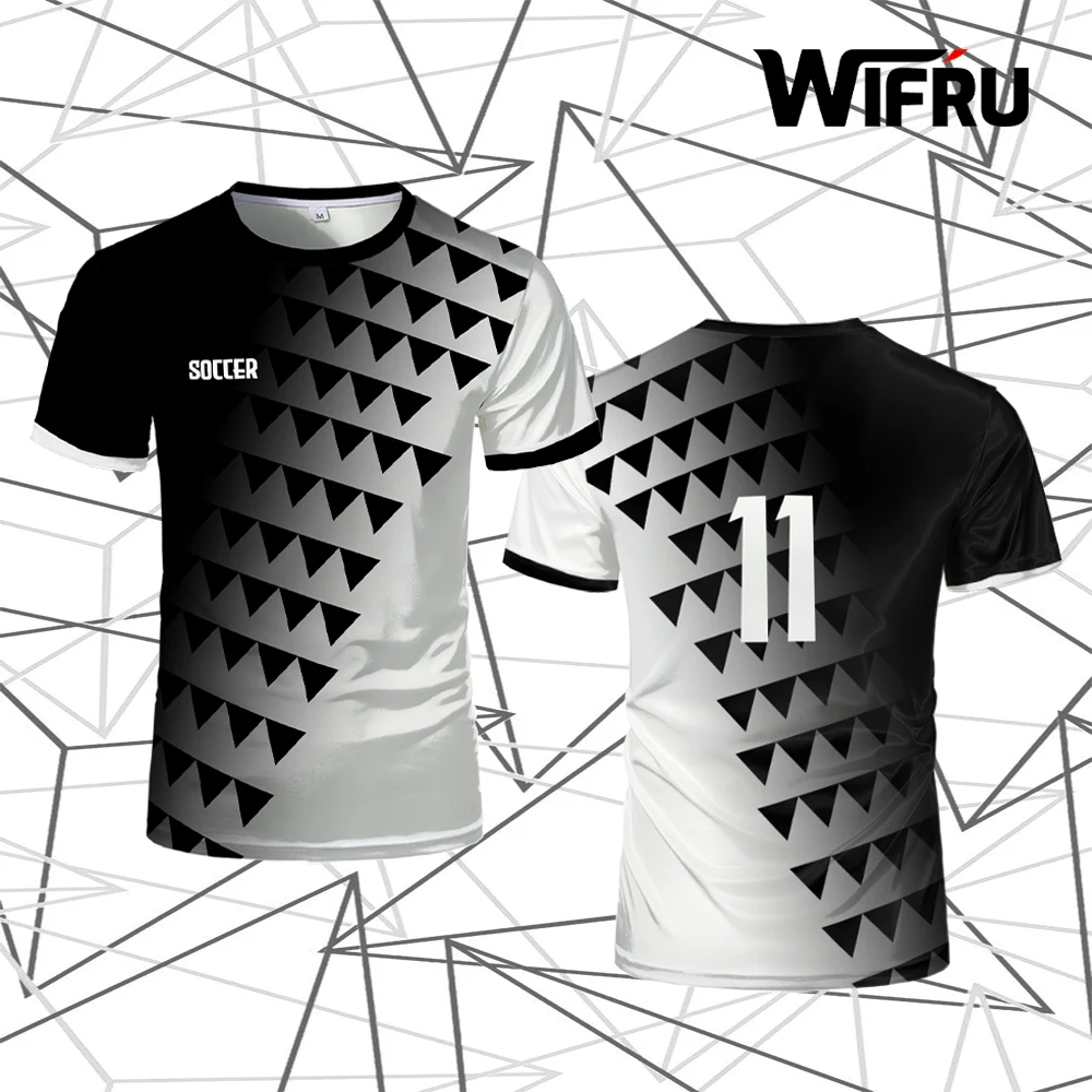 

Fashion Youthful Vitality Jersey WIFRU Gradient Geometric Pattern Short Sleeve Tops Unisex Outdoor Casual T-shirt Kid's Clothes