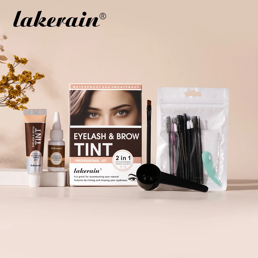 2 IN 1 Kit di tinta per sollevamento ciglia veloci Mascara permanente impermeabile e resistente al sudore Strumento per il trucco per laminazione delle sopracciglia
