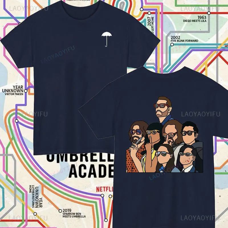 The Umbrella Academy Men Double Sided T Shirts Gril High Quality Short Sleeve Tshirts Casual Man Tops Tee Female Streetwear image 4