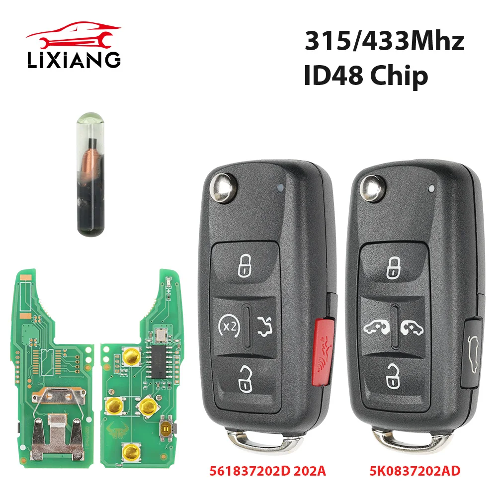 

LX 5B удаленный автомобильный ключ 5K0837202AD 561837202D/A 433 МГц 48CHIP для V-olkswagen Beetle CC EOS Golf GTI Jetta Passat Multivan Sharan