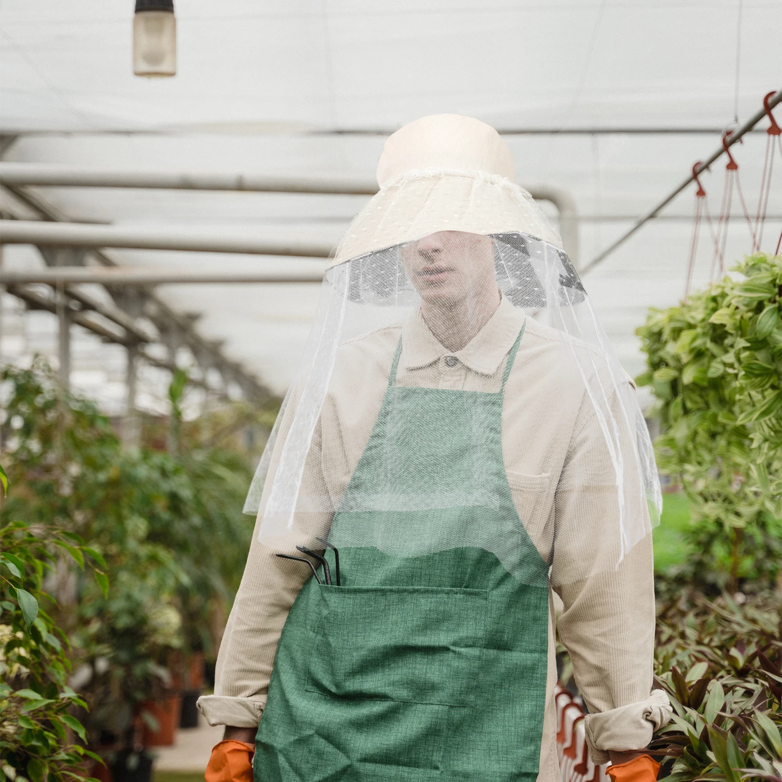 

Mosquito Anti Lightweight Outdoor Fishing Gardening Sun Hat Mesh Protector Mosquito Head Net Hat Khaki One Size Fits All