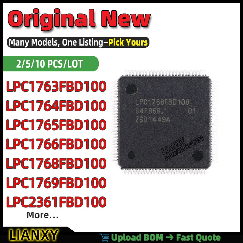 LPC1765FBD100 LPC1768FBD100 LPC1766FBD100 LPC1763FBD100 LPC1764FBD100 LPC1769FBD100 LPC2361FBD100 LPC1767FBD100 LQFP-100 MCU New