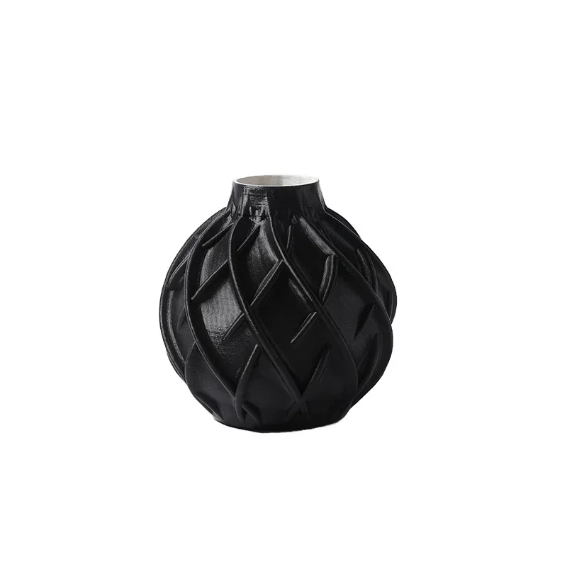 

Black vase wabi sabi retro ornament home model room medieval homestay dining table flower ornament