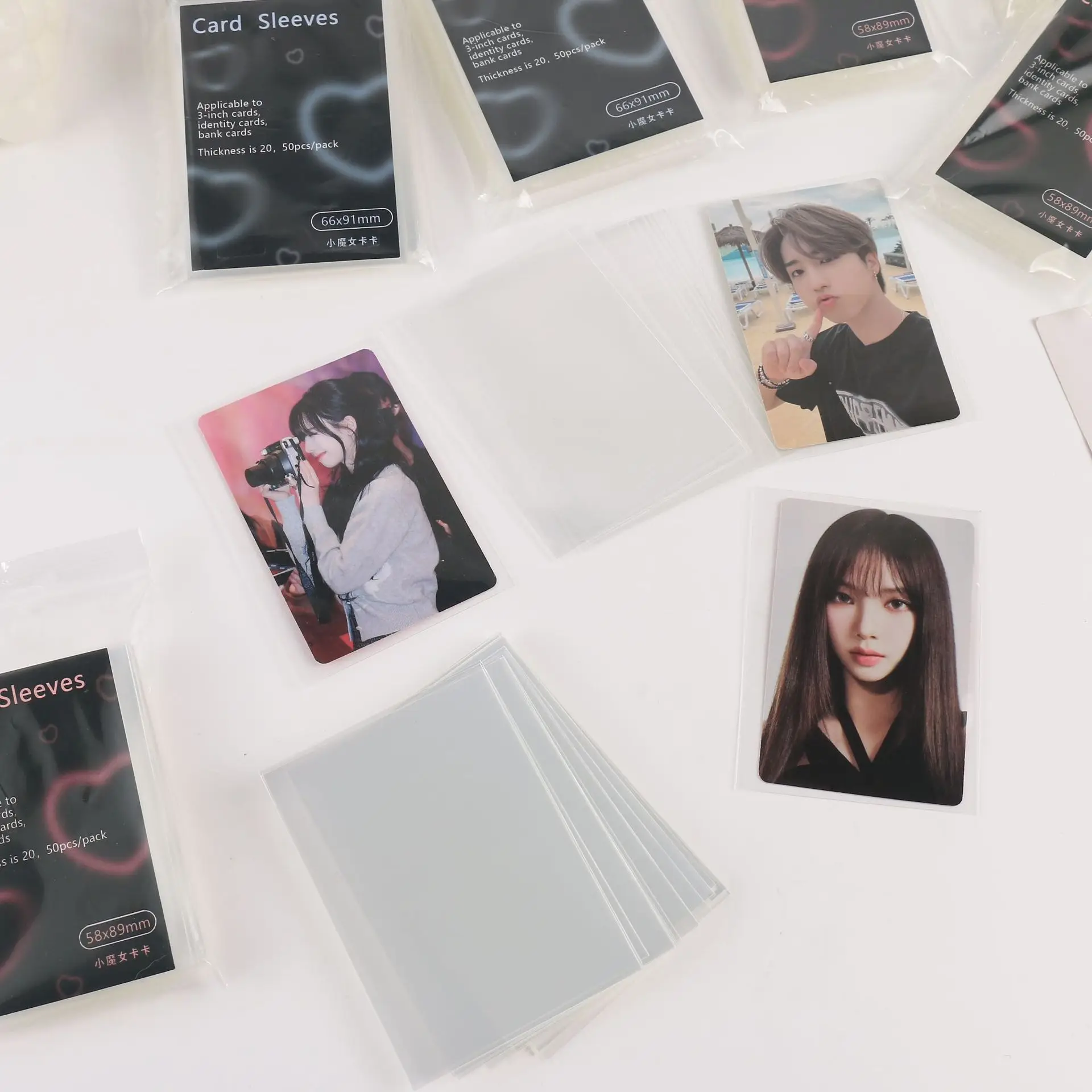 50pcs Ultra Clear Card Sleeve Album Photocard Protector 3 Inch Photocard Flat Opening Non Scratch Film Card Cover