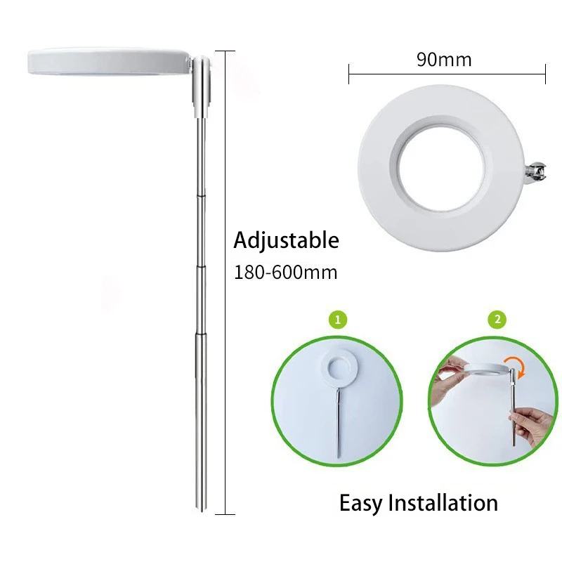 SOMYMORE lampu penumbuh tanaman LED spektrum penuh cincin malaikat bunga dalam ruangan dan lampu penumbuh tanaman waktu dan cahaya dapat disesuaikan