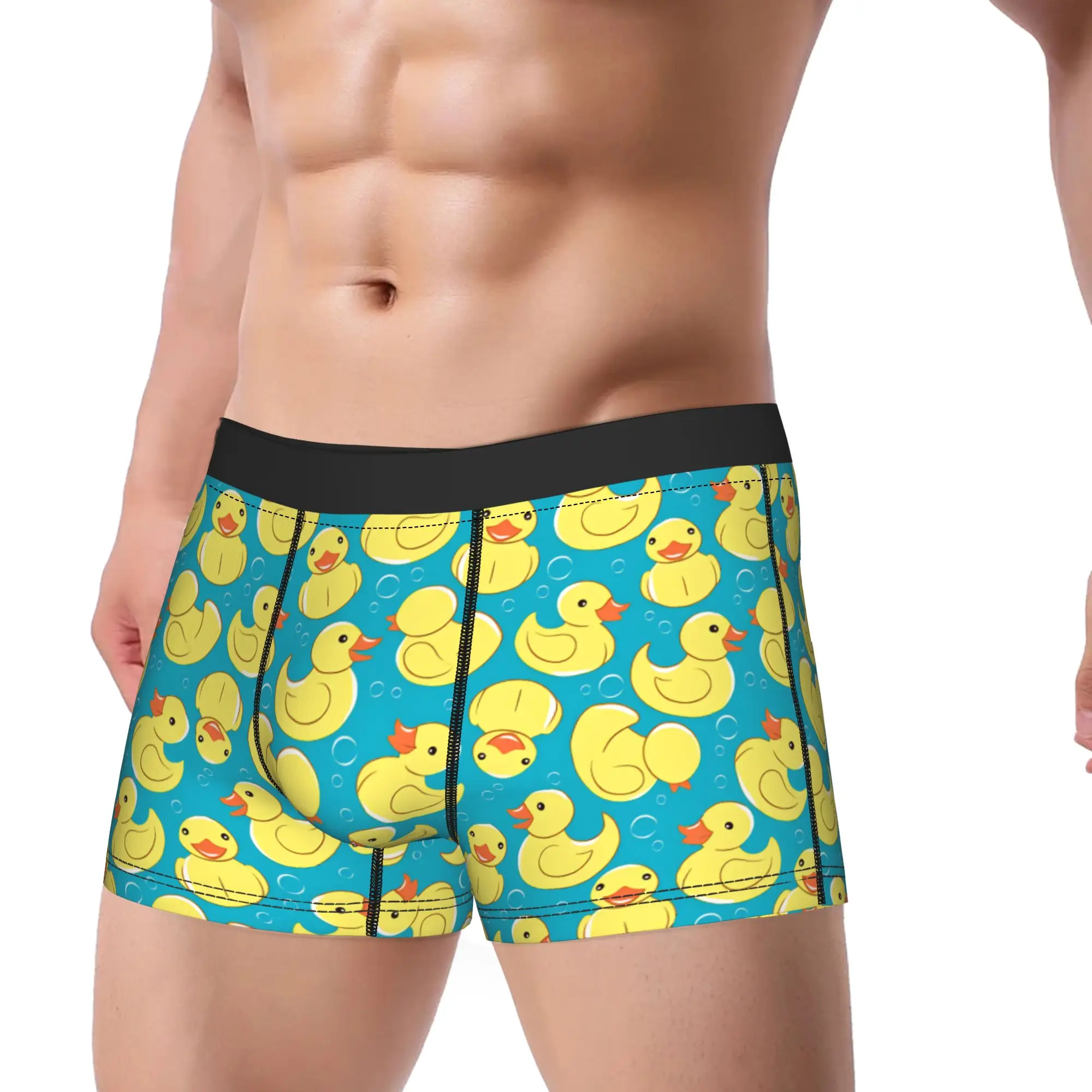 Rubber Duck Funny Animal Underwear  Men Panties Customs Novelty Trunk Quality Shorts Briefs Big Size 2XL
