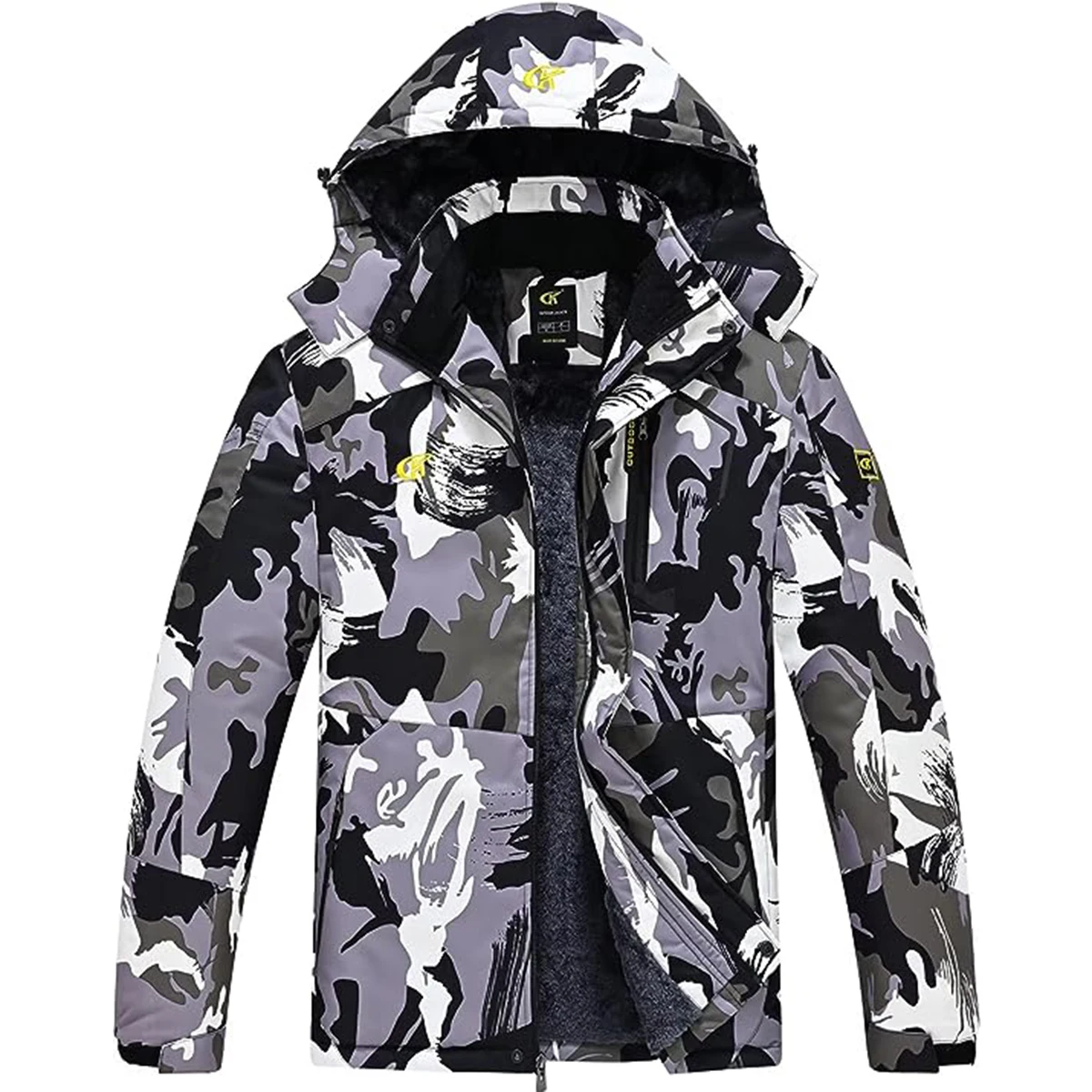 Men\'s Ski Jacket Camouflage Waterproof Skiing Rain Windproof Coat Mountain Plush Warm Winter Outdoor Sports Coats