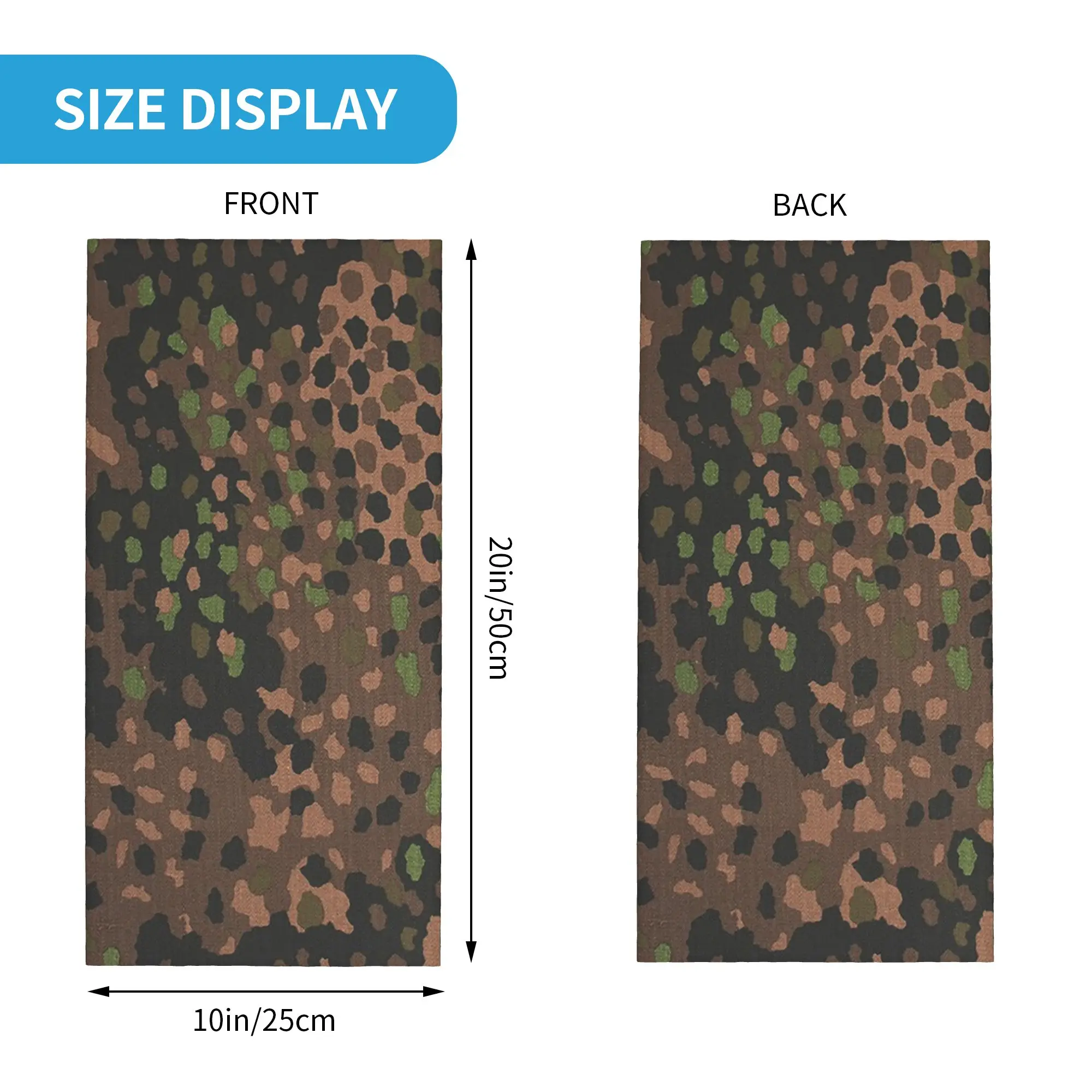 Dot 44 German WW2 Camouflage Pattern Bandana Neck Cover Printed Magic Scarf Face Mask Running for Men Women Adult Breathable