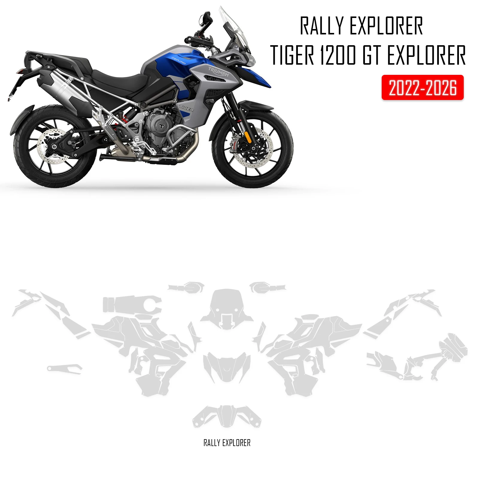 

2026 PPF For Tiger 1200 GT EXPLORER Paint Protective Film Tiger 1200 Rally EXPLORER TPU Fuel Tank Protective Anti-scratch Film