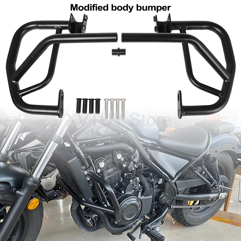 

For Honda Rebel CMX300 CMX500 2017-2019 2020 Motorcycle Highway Bumper Engine Guard Crash Bar Black Moto Protector Accessories
